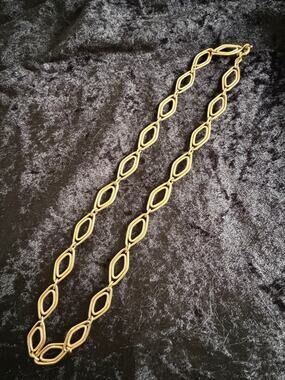 MILOR 14K Yellow Gold 24” Open Marquise Link Necklace Italy 10.4g